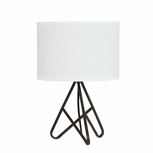 Ore Furniture 17.5 in. Watson Espresso Metal Tripod Table Lamp HBL2114